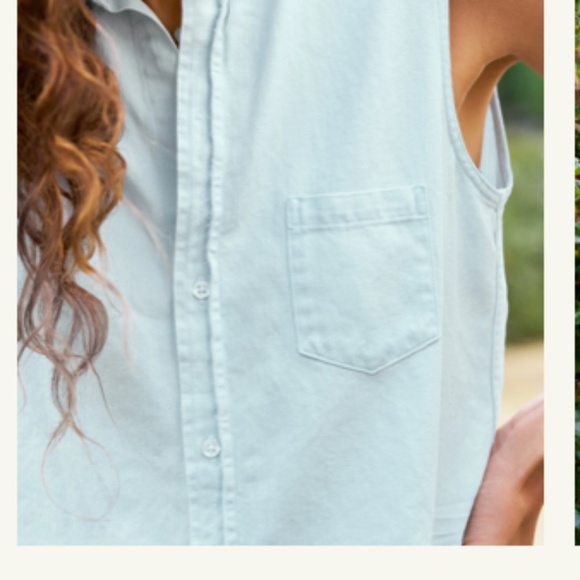 FRANK & EILEEN FIONA WOVEN BUTTON UP TATTERED WASH DENIM - Picture 3 of 10